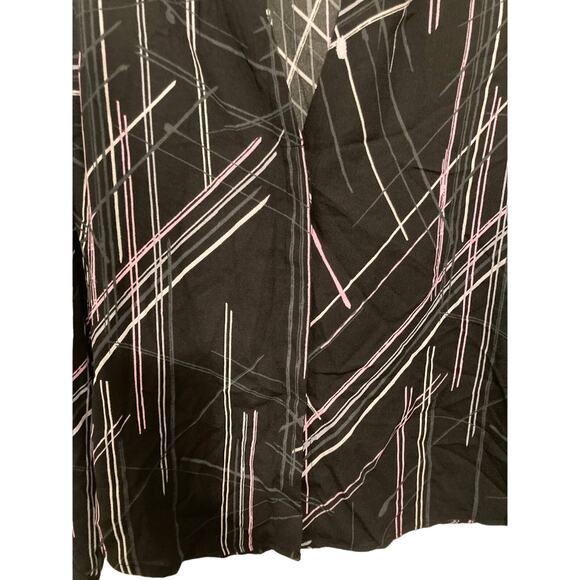 Halogen Hidden Button Long Sleeve V-Neck Top Sz XS/Extra Small Black Multi NWT - Picture 4 of 7